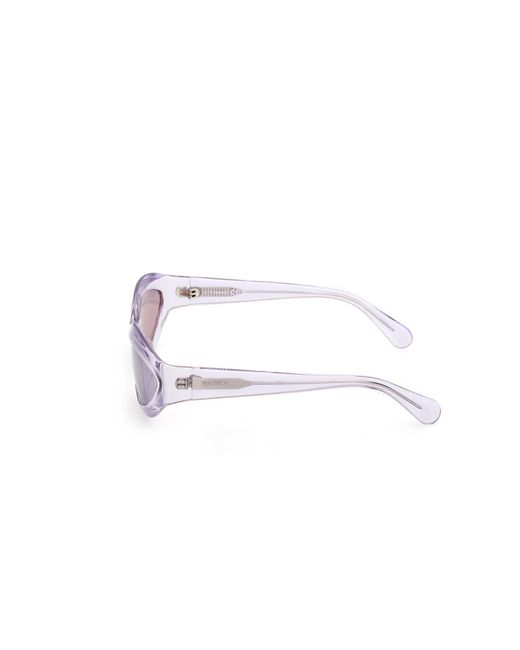MAX&Co. White Mo0136 78Y Sunglasses Acetate Round Normal