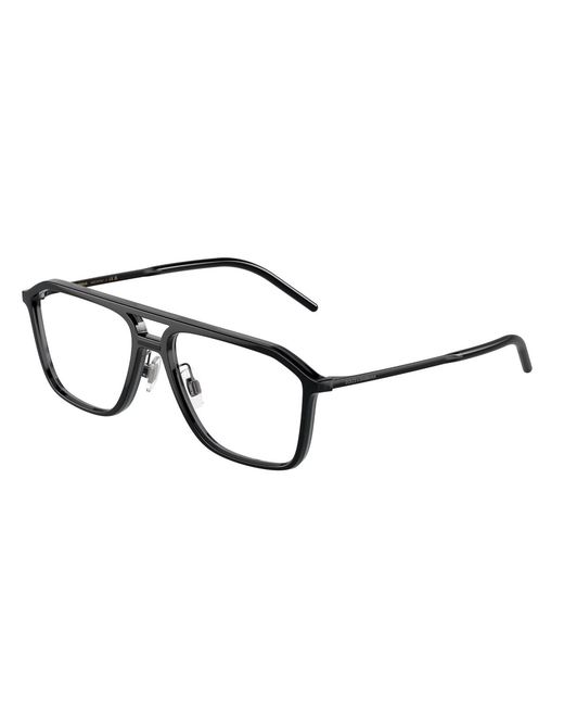 Dolce & Gabbana Black Dg5107 501 Optical Frames Injected Transparent Pilot Normal for men