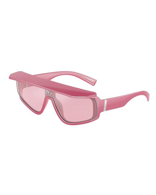 Dolce & Gabbana Pink Dg6177 33794Z Sunglasses Plastic Squared Normal Mirrored for men