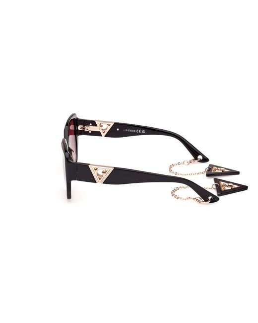 Guess Black Gu7892 01T Sunglasses Acetate Bordeaux Geometric Normal Shaded