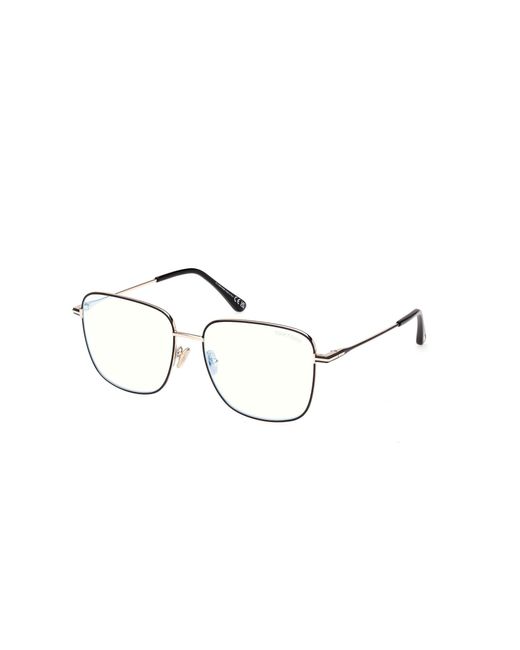 Tom Ford Black Ft6136-B 001 Optical Frames Metal Squared Normal