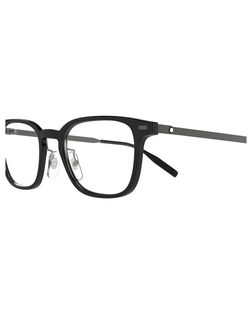 Montblanc Black Mb0467Ol 013 Optical Frames Injected Transparent Squared for men