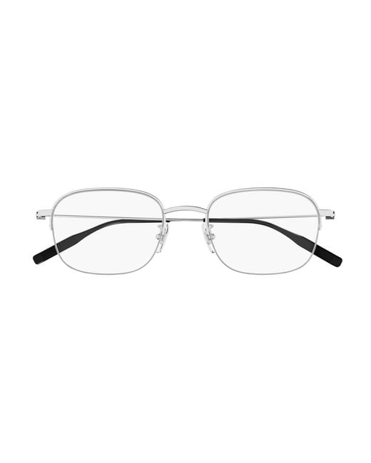 Montblanc Black Mb0372Oa 001 Optical Frames Titanium Transparent Round for men