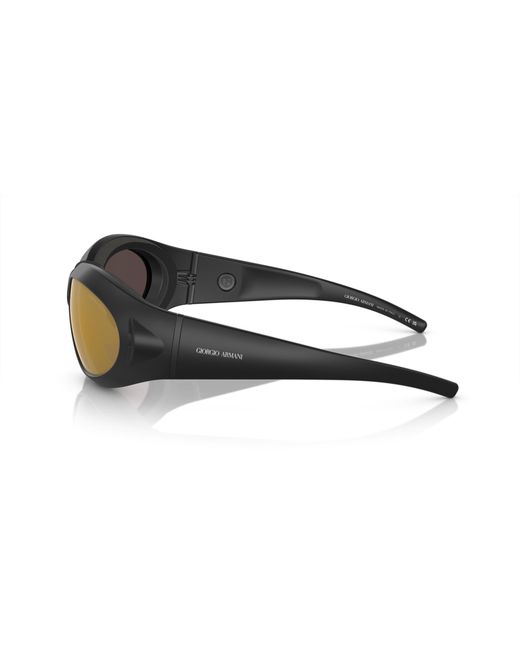 Giorgio Armani Black Ar8201Q 50426Q Sunglasses Injected Round Mirrored for men