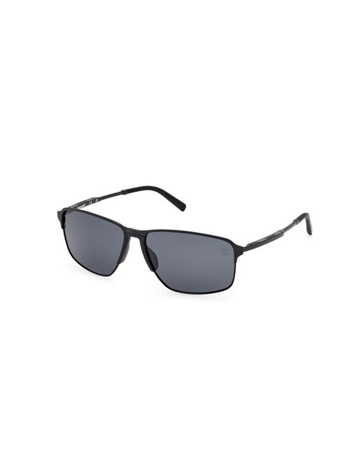 Timberland Black Tb00040 02D Sunglasses Metal Smoke Squared Polarized for men