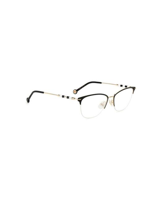Carolina Herrera Black Ch 0038 Rhl Optical Frames Metal Round