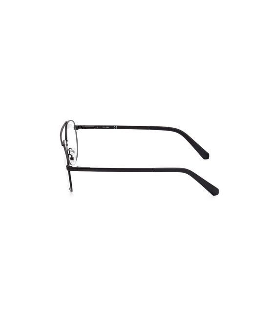 Guess Black Gu50076 002 Optical Frames Metal Pilot Normal for men