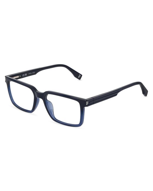 Police Black Vplu53 Etchline 1 07V9 Optical Frames Injected Squared for men