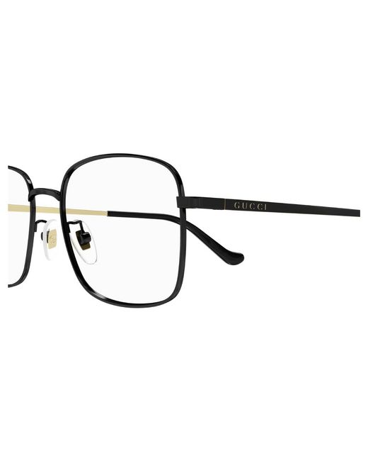 Gucci Black Gg1355Oa 001 Optical Frames Metal Squared for men