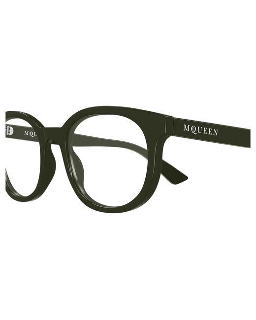 McQueen Black Am0567O 003 Optical Frames Acetate Transparent Round for men