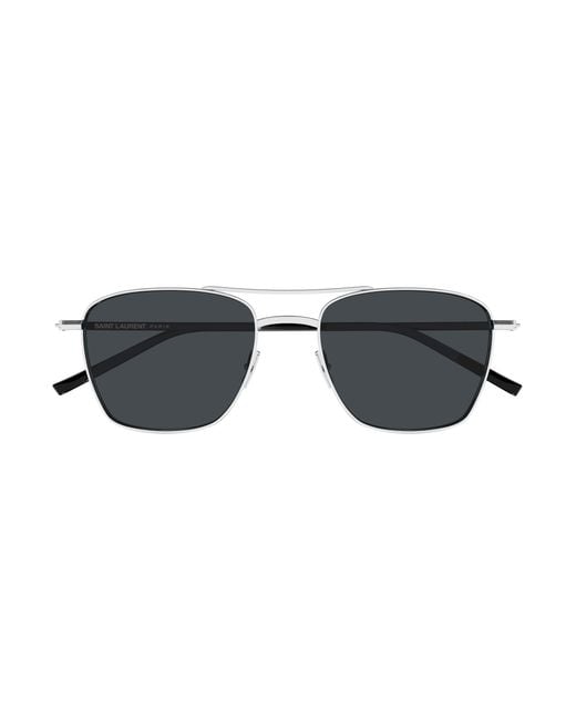 Saint Laurent Black Sl 866 002 Sunglasses Metal Pilot