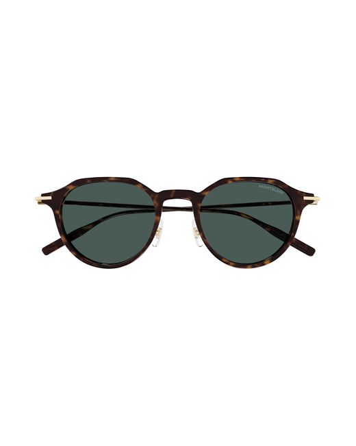 Montblanc Black Mb0355S 002 Sunglasses Injected Round for men