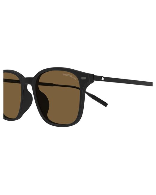 Montblanc Black Mb0445Sa 002 Sunglasses Injected Squared for men