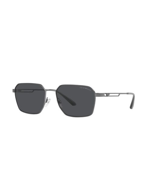 Emporio Armani Black Ea2140 300387 Sunglasses Metal Squared Normal for men