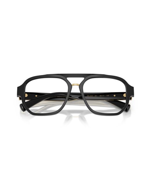 Dolce & Gabbana Black Dg3447 501 Optical Frames Acetate Transparent Pilot Normal for men