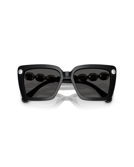 Swarovski Black Sk6032 100187 Sunglasses Acetate Squared Normal