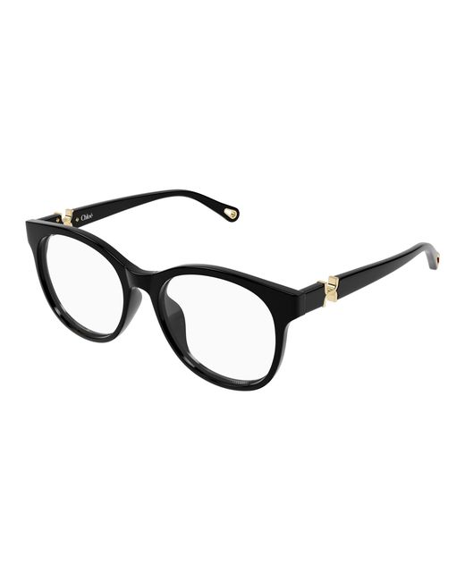 Chloé Black Ch0375O 001 Optical Frames Acetate Transparent Round