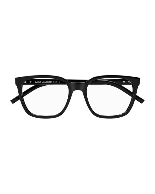 Saint Laurent Black Sl M129 001 Optical Frames Acetate Transparent Squared