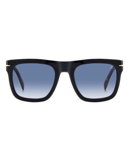 David Beckham Black Db 7000/S Flat Wr7/08 Sunglasses Acetate Squared Shaded for men