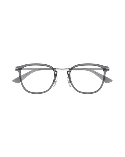 Montblanc Black Mb0440Oa 003 Optical Frames Acetate Transparent Round for men