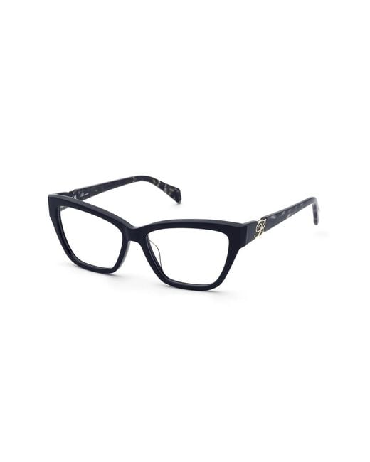 Blumarine Black Vbm883 700 Optical Frames Acetate Cat Eye