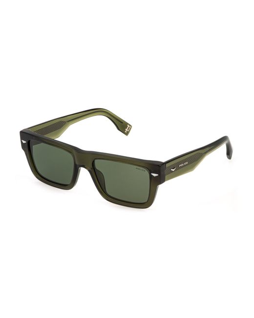 Police Green Splq87E Supernova 1 02Gn Sunglasses Acetate Squared Anti-Glare for men