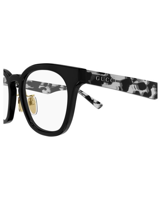 Gucci Black Gg2187Oa 008 Optical Frames Acetate Transparent Round for men