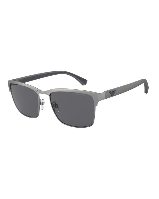 Emporio Armani Black Ea2087 300381 Sunglasses Metal Squared Polarized for men