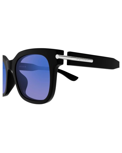 McQueen Black Am0496Sa 005 Sunglasses Acetate Squared