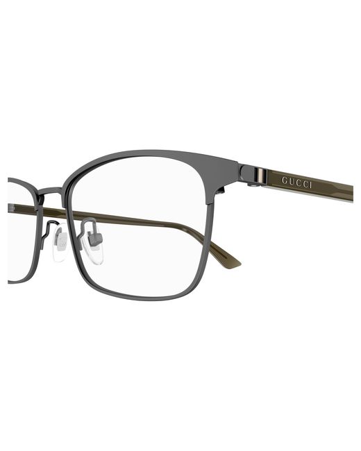 Gucci Black Gg1475Oj 003 Optical Frames Titanium Transparent Squared for men