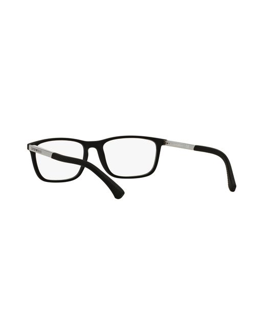Emporio Armani Black Ea3069 5063 Optical Frames Injected Transparent Squared Normal for men