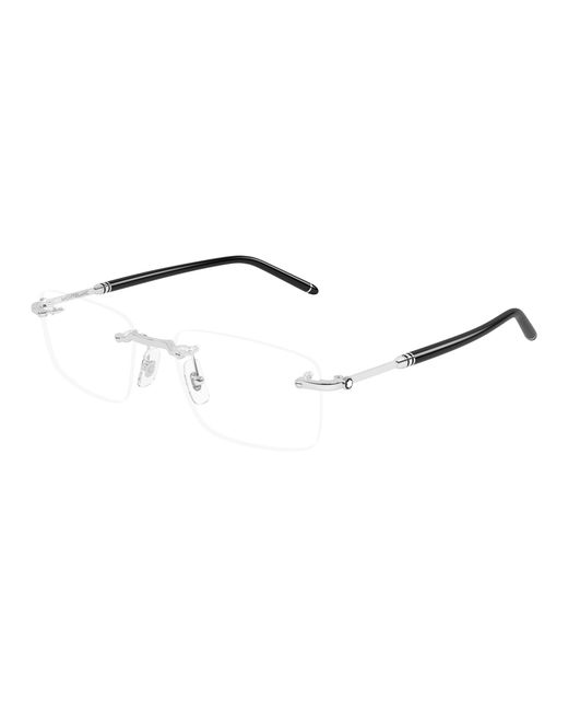 Montblanc Black Mb0480O 003 Optical Frames Metal Transparent Squared for men