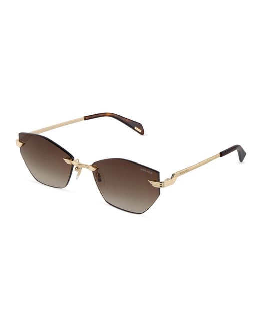 Police Black Splu10 Electra 2 300Y Sunglasses Metal Geometric Normal Nuanced