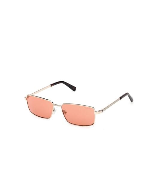 Guess Black Gu00273 32S Sunglasses Metal Bordeaux Squared Normal for men