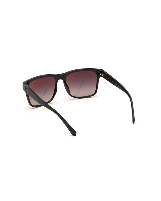 Guess Black Gu00004 01Q Sunglasses Injected Squared Normal Mirror for men