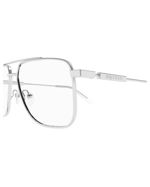 McQueen Black Am0480O 001 Optical Frames Acetate Transparent Pilot