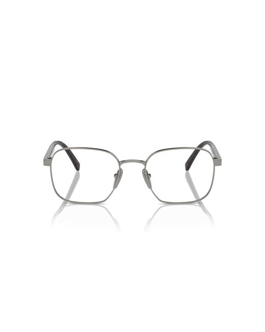Prada Black Pr A55V 5Av1O1 Optical Frames Metal Squared Normal for men