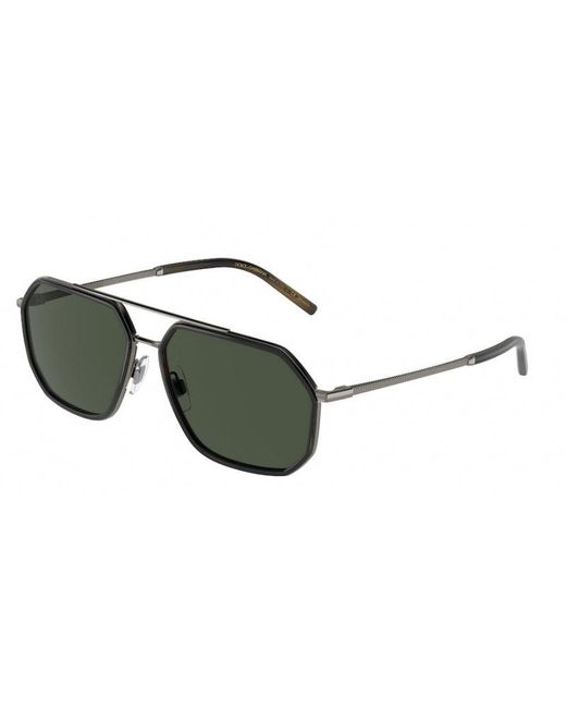 Dolce & Gabbana Black Dg2285 13359A Sunglasses Metal Pilot Polarized for men