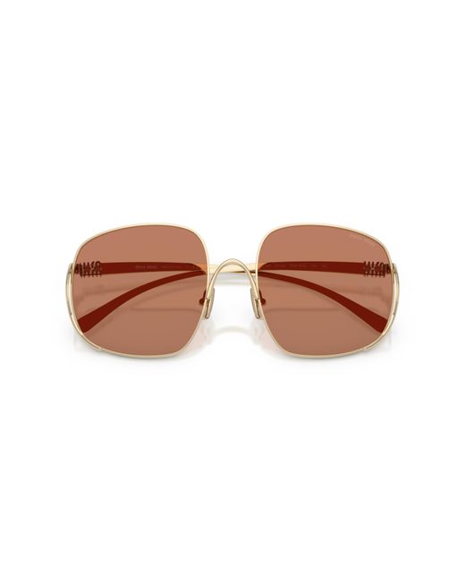 Miu Miu Black Mu A57S Zvn90Q Sunglasses Metal Squared Normal