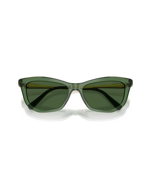 Swarovski Green Sk6057 108571 Sunglasses Acetate Cat Eye Normal