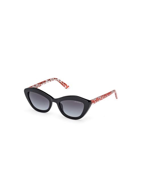 Guess Black Gu00229 01B Sunglasses Injected Smoke Geometric Normal