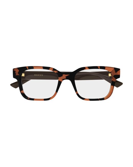 Gucci Black Gg2087O 007 Optical Frames Injected Transparent Squared for men