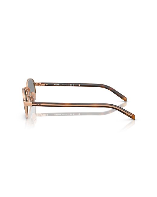 Prada Black Pr B53S Svf50Q Sunglasses Steel Round Normal