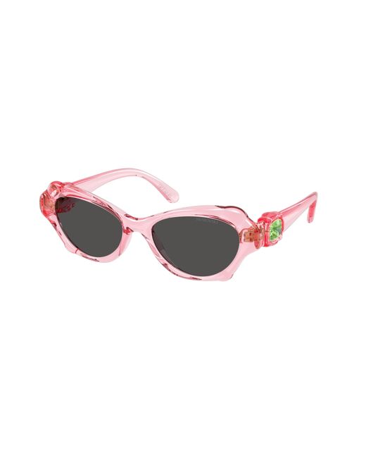 Swarovski Black Sk6050 108887 Sunglasses Injected Cat Eye Normal