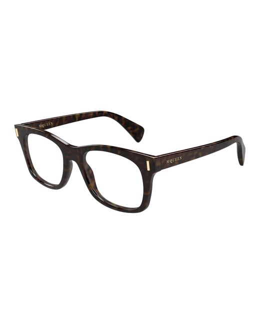McQueen Black Am0551O 002 Optical Frames Acetate Transparent Squared for men