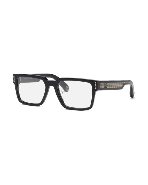 Philipp Plein Black Vpp193M Plein Stud 700 Optical Frames Acetate Squared for men