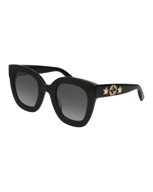 Gucci Black Gg0208S 001 Sunglasses Plastic Squared Normal