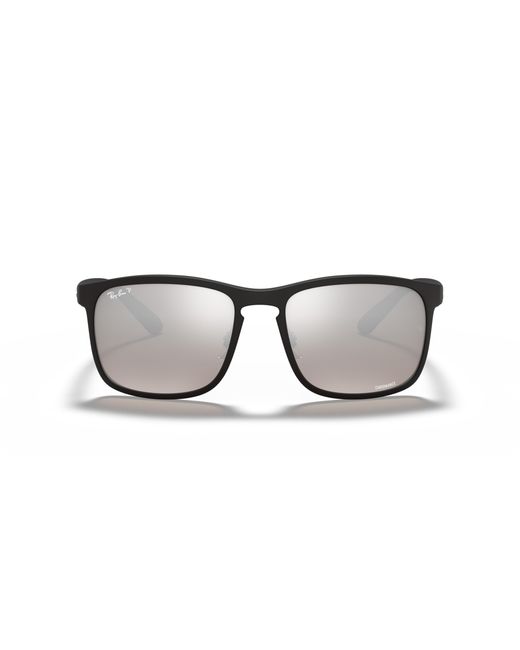 Ray-Ban Black Rb4264 Polarized+ Lenses Sunglasses Frame Silver Lenses Polarized for men