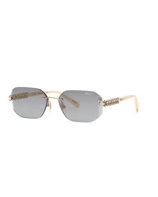 Chopard Black Schm51S 594G Sunglasses Metal Smoke Geometric Anti-Glare