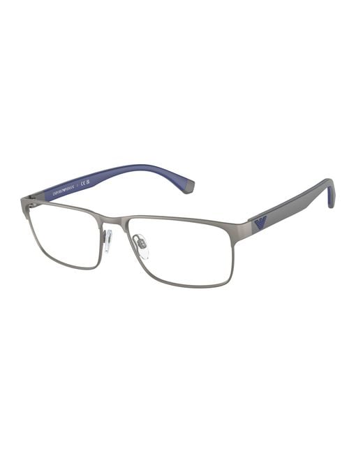 Emporio Armani Black Ea1105 L3095 Optical Frames Metal Transparent Squared Normal for men